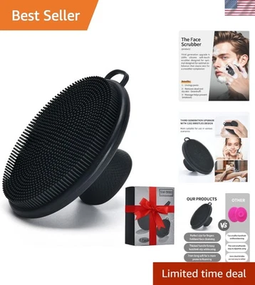 Upgraded Manual Cleansing Brush – Black Silicone Face Scrubber for Men & Women - Image 1 of 4