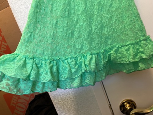 UNDERCOVER VICTORIA SECRET SEXY SPAGHETTI SEXY VERDE PIZZO ESTIVO MINI ABITO S