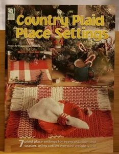 AS9 HOUSE OF WHITE BIRCHES 1999, COUNTRY PLAID PLACE SETTINGS- 7 CROCHET DESIGNS - Picture 1 of 2