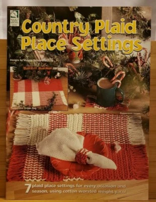 AS9 HOUSE OF WHITE BIRCHES 1999, COUNTRY PLAID PLACE SETTINGS- 7 CROCHET DESIGNS - Image 1 of 2