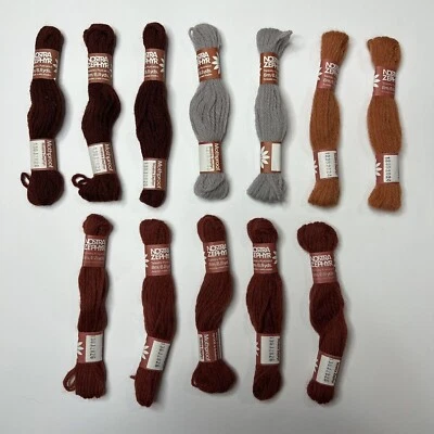 Lot of 12 Nostra Zephyr Tapestry Needlepoint Wool Skeins Denmark 4 Colors Craft - Image 1 of 4