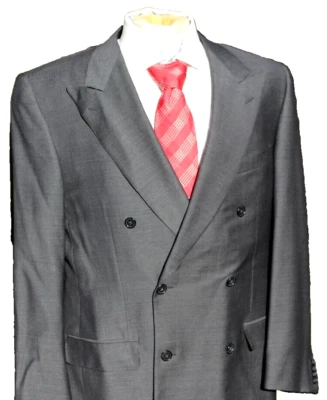 Blazer Ermenegildo Zegna Doble Pecho Gris Sólido Lana Para Hombres Talla 42R EE. UU. Foto 1 de 4