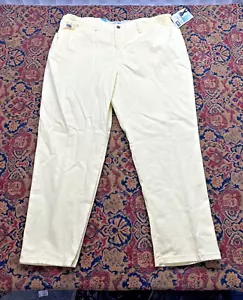 NEW Lee Side Elastic Straight Leg Womens 24WP Banana Yellow Denim Jeans NWT 2008 - Picture 1 of 13
