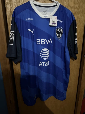 Size XXL Puma Mens Monterrey Away Stadium Soccer Jersey Blue Black 20-21 Cover