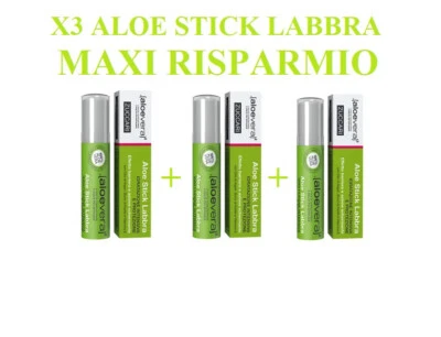 ZUCCARI ALOE VERA x2 - 3pz. ALOE STICK LABBRA 5,7 ml - IDRATAZIONE E PROTEZIONE