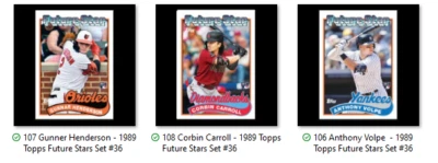 2023 Topps Throwback Thursday - TBT - Pick Your Cards Complete your set Pre Sale - Image 1 of 4