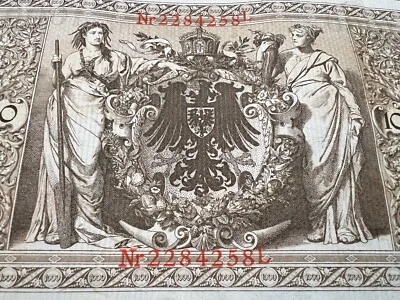 1910 Germany 1000 Mark VF-AU WWI WWII Banknote World Paper Money Kaiser Reich - Image 1 of 4