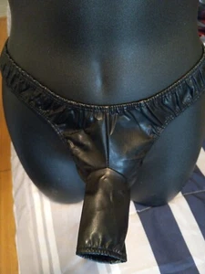 Men's Faux Leather Tunnel Thong-String Suze Small 22-24" Waist B24 - Picture 1 of 5