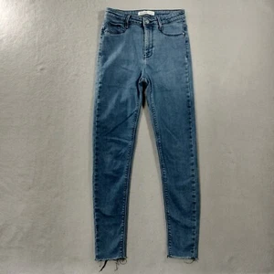 Zara Basic Slim Fit Blue Denim Jeans Womens Size 02 - Picture 1 of 5
