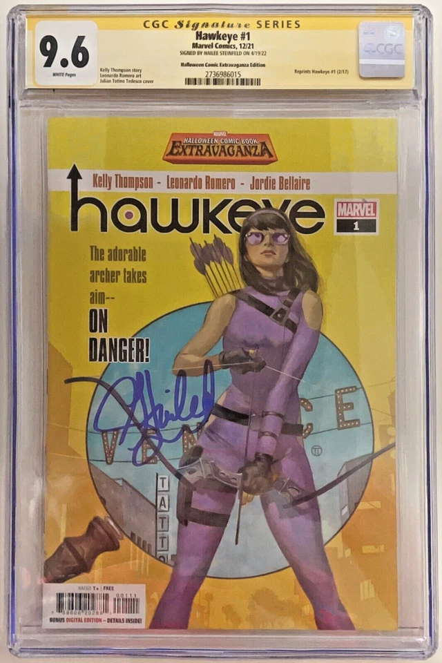 CGC Signature Series Graded 9.6 Hawkeye #1 Extravaganza Hailee Steinfeld Auto - Image 1 of 1