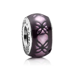 Genuine Pandora Charm "Purple Dew" Floral Vintage Spacer - 791034EN31 - retired - Picture 1 of 1