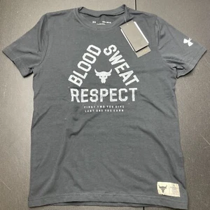 Under Armour Project Rock Kids Youth Large Blood Sweat Respect WWE Black T Shirt - Picture 1 of 3