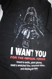 Vintage 90's Star Wars Darth Vader 1996 I Want You T-Shirt Size L Single Stitch - Picture 1 of 4