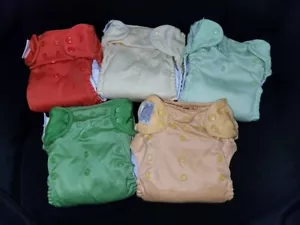 5 Bum Genius Preowned Reusable Cloth Baby Diapers Attached Inserts Adj One Size - Picture 1 of 22