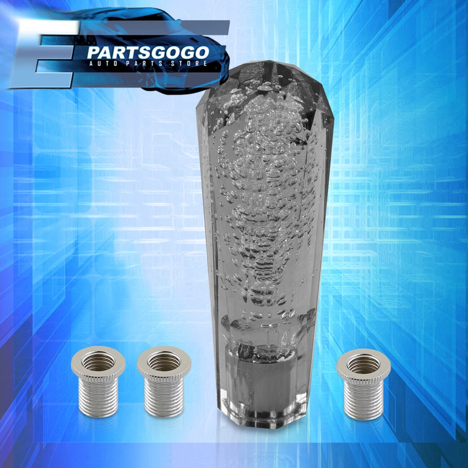 Universal 150mm M8X1.25 M10X1.5 M12X1.25 Diamond Bubble MT Gear Shift Knob Black Foto 1 de 3