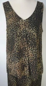 French Connection Sleeveless V-Neck Top & Pencil Skirt in Leopard Print TV65 - Picture 1 of 9
