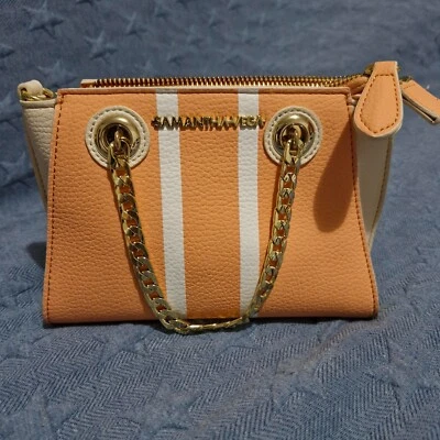 Samantha Vega Faux Leather Clutch with Heavy Chain - Barely Used - Image 1 of 4