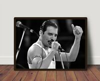 Freddie Mercury Poster Print Music Legend Vintage Photo Rock'n'Roll Music Icon