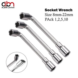8mm to 22mm All Sizes Metric L Shaped Angled Open Hex 6 point Socket Wrench - Picture 1 of 16