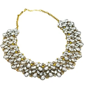 Necklace Elegant Woman Crystal Rhinestone Large Collar Chocker Jewelry - Picture 1 of 2