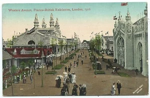 FRANCO BRITISH EXHIBITION, LONDON 1908 - WESTERN AVENUE Postcard - Imagen 1 de 1