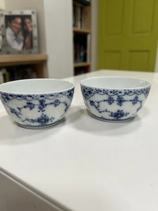 Royal Copenhagen 657 Small Bowls Blue Fluted Lace Set Of 2 - Picture 1 of 6