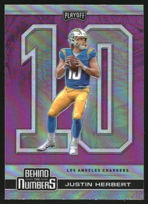2020 Playoff Behind the Numbers Pink #26 Justin Herbert - Image 1 of 2