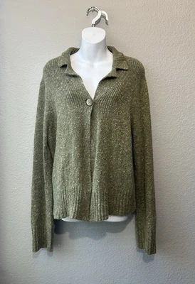 Кардиган из шерстяной и ангорской смеси Valerie XL с зелеными марлевыми пятнами на пуговицах цвет коттеджкор - Изображение 1 из 4