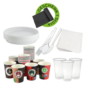 DayBays 801 Teilig Einweg Picknick Party Geschirrset Plastik Besteck Set Teller - Bild 1 von 5