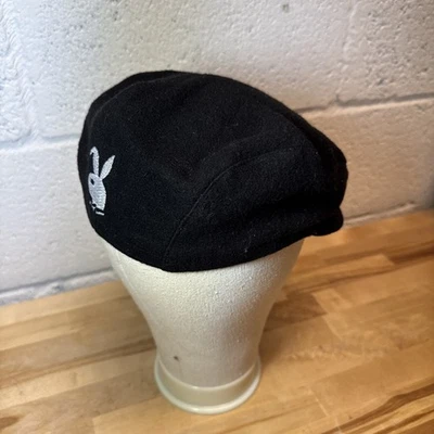 Playboy X Pleasure Newsboy Wool Hat With White Bunny On Back Smaller 6 3/8 - Image 1 of 4