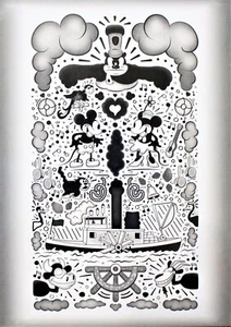 Disney WonderGround Gallery Postcard Steamboat Willie & Pete By Jason Ratner - Picture 1 of 1