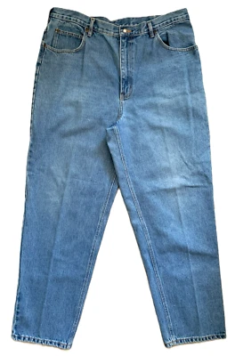 Y2K Open Trails 40x32 (Meas 37 x 30) Denim Jeans Relax Fit Distress Wash Vtg 90s - Image 1 of 4