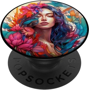 PopSockets Floral Girl Women Cell Phone Pop Sockets for Phone Swappable PopGrip - Picture 1 of 8
