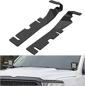 Ditch Light Brackets Hood Mounts Off road LED Pod Work Light 09-18 Dodge RAM - Picture 1 of 23