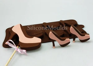 4+1 Zapatos de Tacón Alto Stilettos Molde de Silicona Hornear Chocolate Barra de Caramelo Resina - Imagen 1 de 3