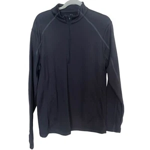 Spyder Mens 1/4 Zip Black Pullover Size L Long Sleeves Lightweight Stretch - Picture 1 of 6
