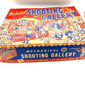 Mechanical Shooting Gallery Wyandotte Toys USA made Vintage tin in original box - Picture 1 of 11
