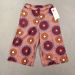 Ashro Womens Pants Wide Leg Capri Red Orange Geometric Shapes 6 8 12 14 16 Crop - Picture 1 of 59