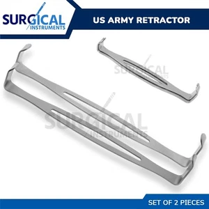 US Army Retractor Set of 2 Pcs Surgical Instruments Stainless German Grade - Picture 1 of 3