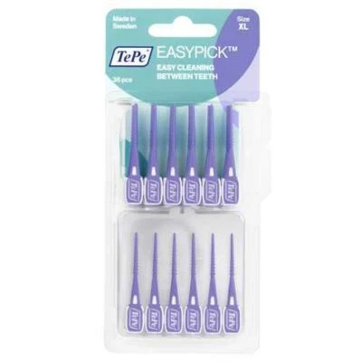 TePe Easypick Purple Extra Large Picks & Travel Case - 1 Pack Of 36 Picks
