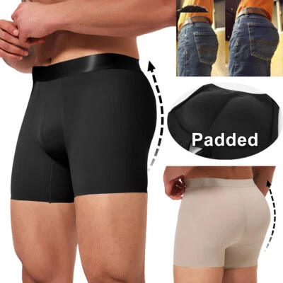 Men's Padded Briefs Butt Lifter Enhancer Hip Underwear Body Shaper Boxer Shorts - Image 1 of 4