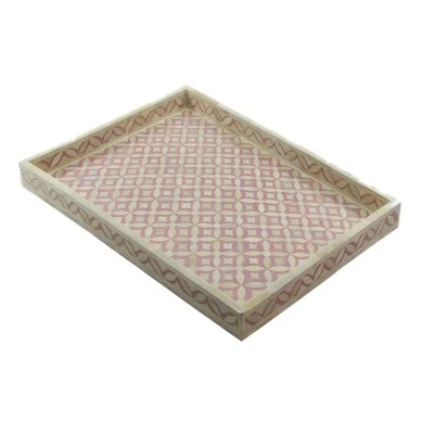 Bone Inlay Geometric Star Design Tray in Purple Color - Image 1 of 3
