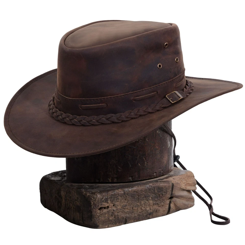 Rustic  Leather Hat  Cowboy, Cowgirl Hat Western Hat For Men & Women - Image 1 of 4
