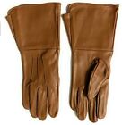 Men's Long Leather Gauntlet Glove with Extra Wide Cuff Opening Unlined