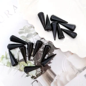 20pcs Natural Obsidian Stone Hexagonal Pointed Pendant Healing Reiki No Hole - Picture 1 of 3