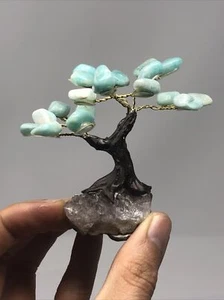 Amethyst Quartz Cluster Amazonite Tree Protection Healing 2.1oz! Handcrafted N8 - Picture 1 of 8