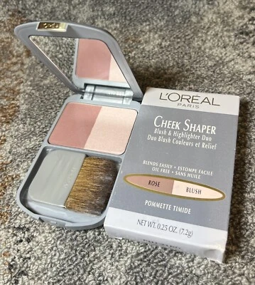 L'oreal  Cheek Shaper Blush & Highlighter Duo Rose /Blush  .25 oz - Image 1 of 3