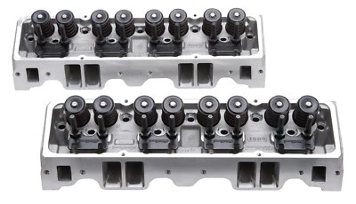 EDELBROCK E-STREET CYLINDER HEADS,PAIR,70CC,FITS 1955-1986 CHEVY SMALL BLOCK - Image 1 of 4