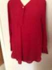 Bon Marche red blouse size 14, loose fit, machine washable polyester