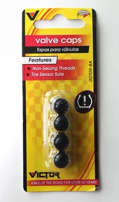 Victor 22-5-00709-8A Black Plastic Valve Cap Dome Shape Pack of 4 - Image 1 of 4